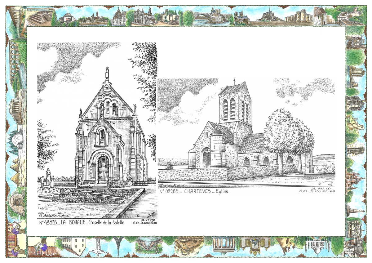 MONOCARTE N 02285-49335 - CHARTEVES - �glise / LA BOHALLE - chapelle de la salette