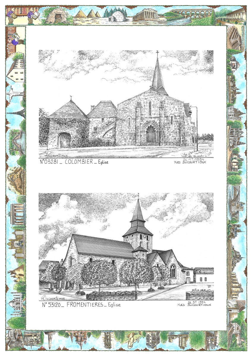 MONOCARTE N 03281-53120 - COLOMBIER - �glise / FROMENTIERES - �glise