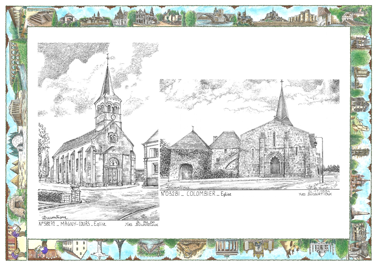 MONOCARTE N 03281-58272 - COLOMBIER - �glise / MAGNY COURS - �glise