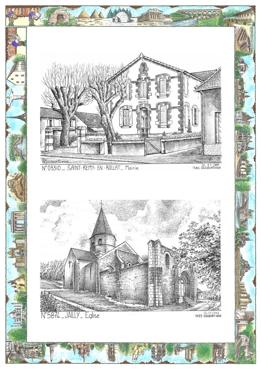 MONOCARTE N 03310-58074 - ST REMY EN ROLLAT - mairie / JAILLY - �glise