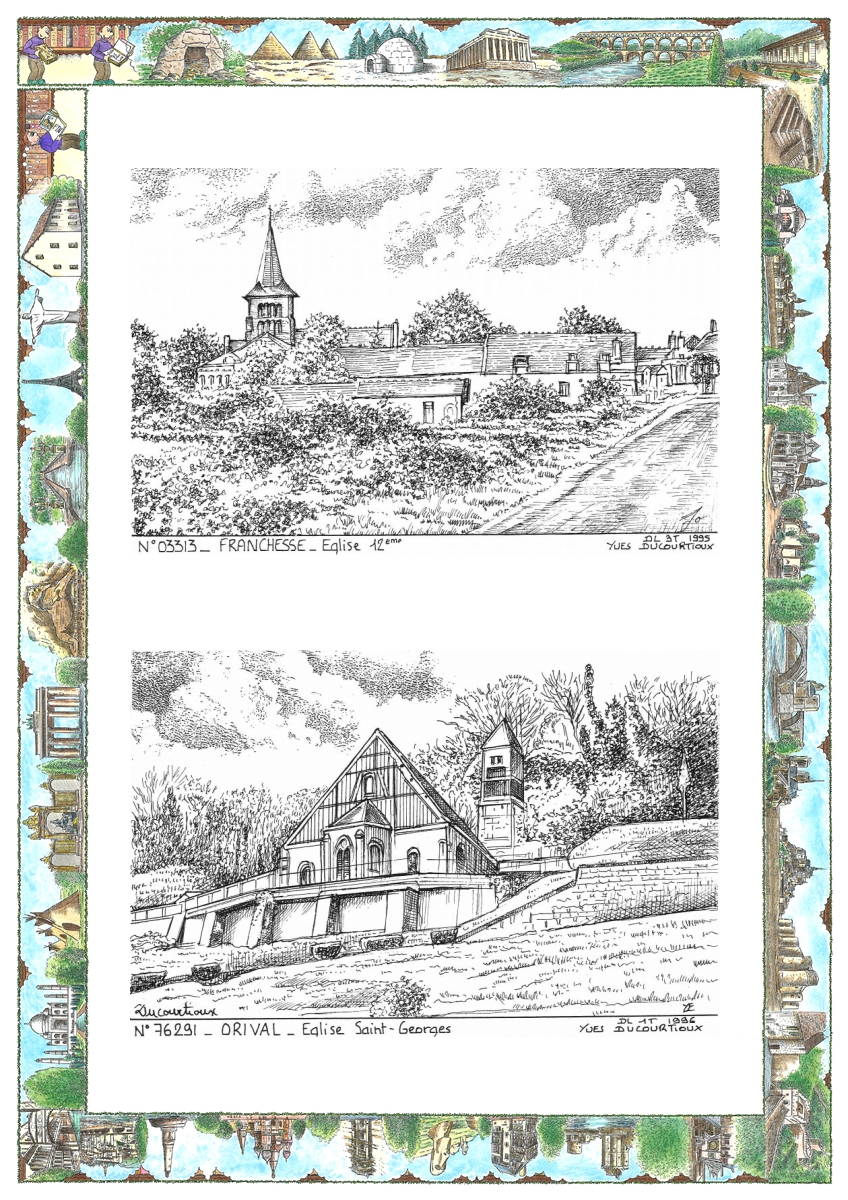 MONOCARTE N 03313-76291 - FRANCHESSE - �glise 12�me / ORIVAL - �glise st georges