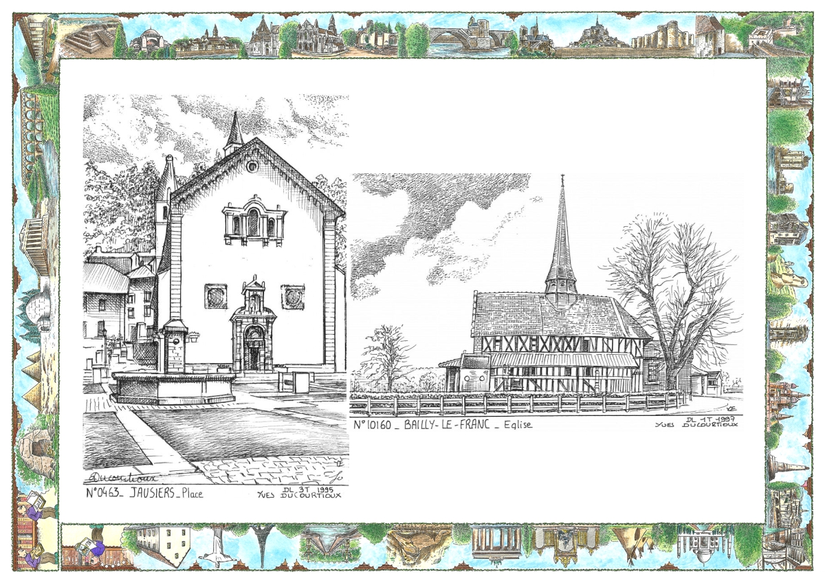 MONOCARTE N 04063-10160 - JAUSIERS - place / BAILLY LE FRANC - �glise