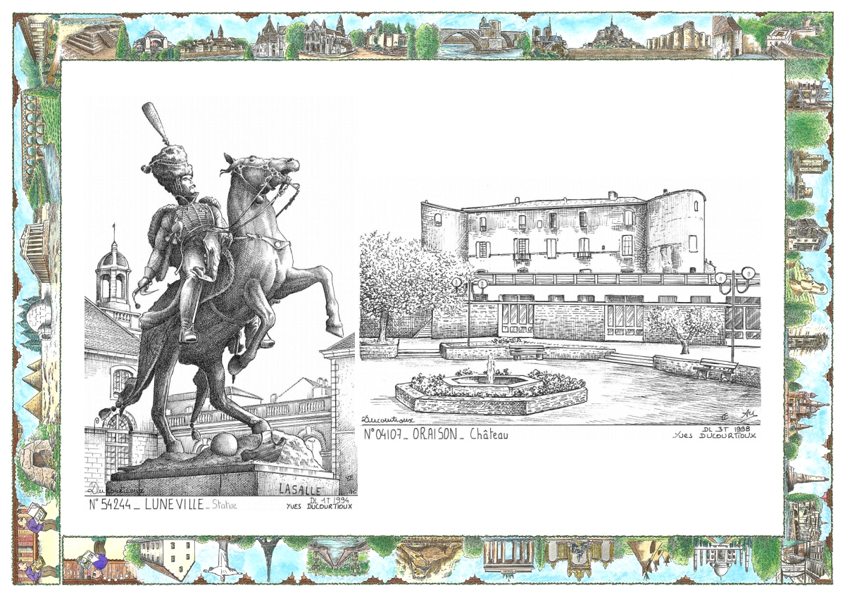 MONOCARTE N 04107-54244 - ORAISON - ch�teau / LUNEVILLE - statue