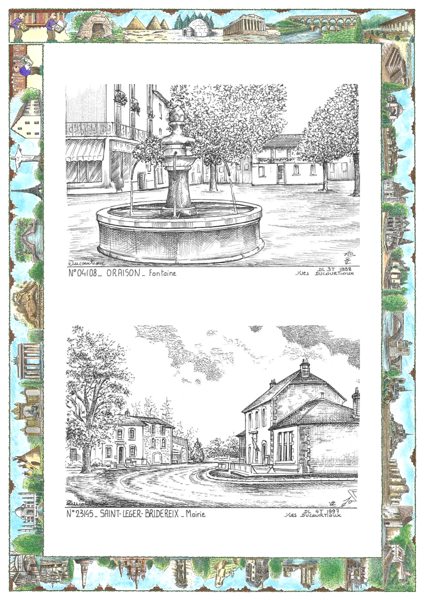 MONOCARTE N 04108-23145 - ORAISON - fontaine / ST LEGER BRIDEREIX - mairie