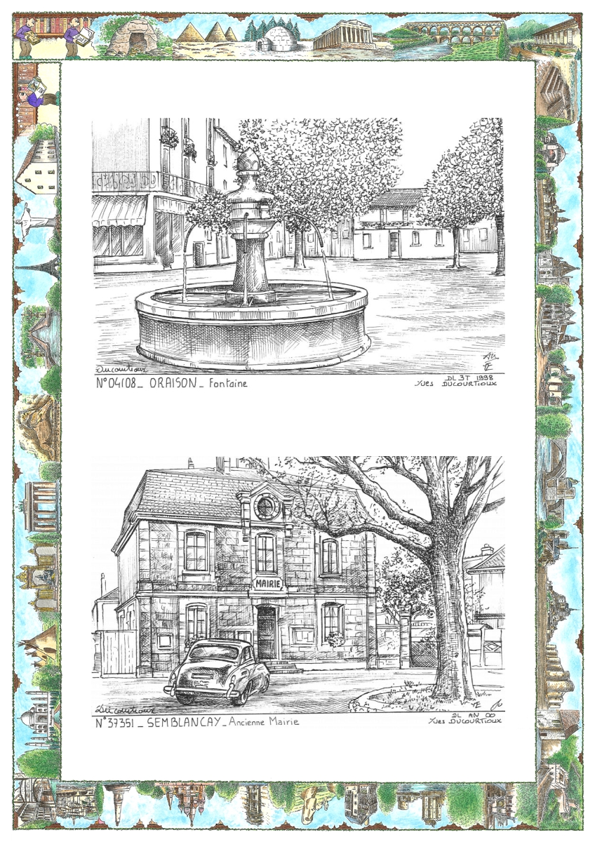 MONOCARTE N 04108-37351 - ORAISON - fontaine / SEMBLANCAY - mairie