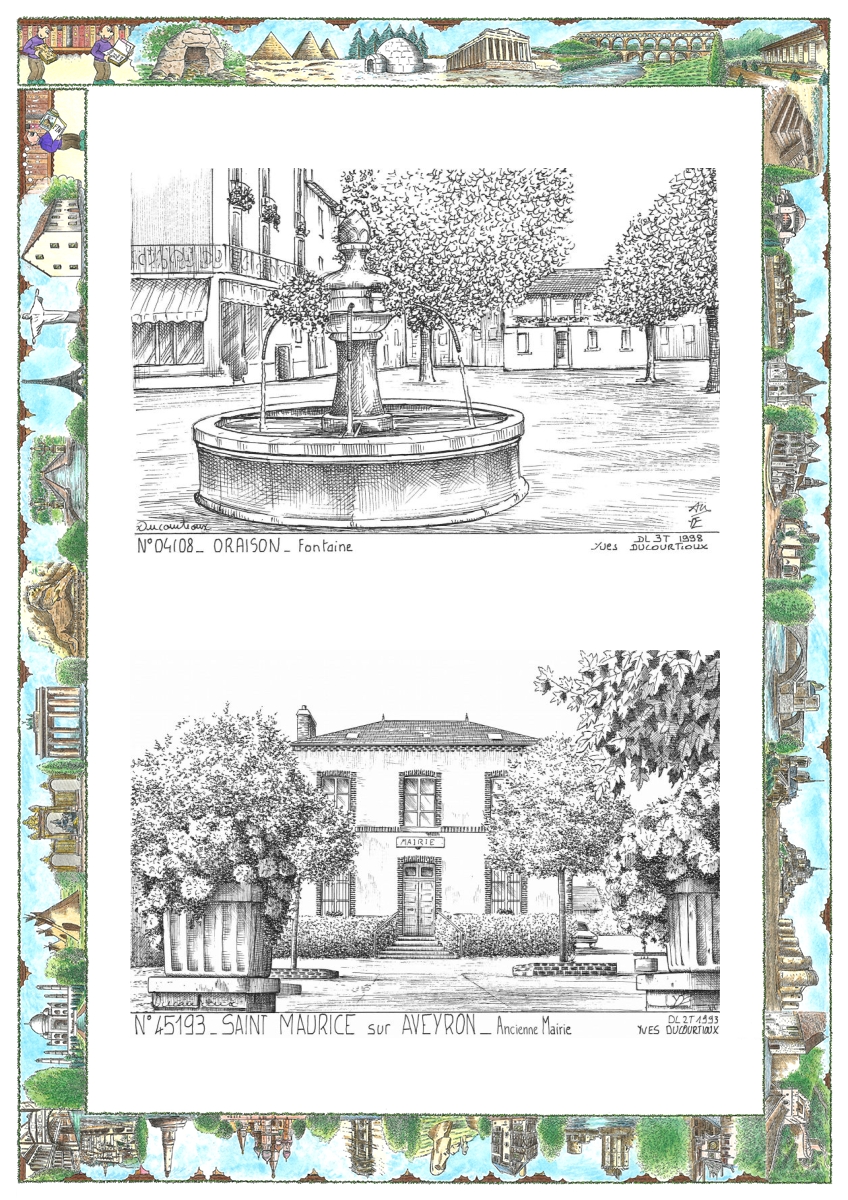 MONOCARTE N 04108-45193 - ORAISON - fontaine / ST MAURICE SUR AVEYRON - ancienne mairie