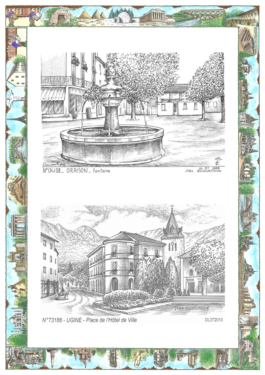 MONOCARTE N 04108-73186 - ORAISON - fontaine / UGINE - place de l h�tel de ville