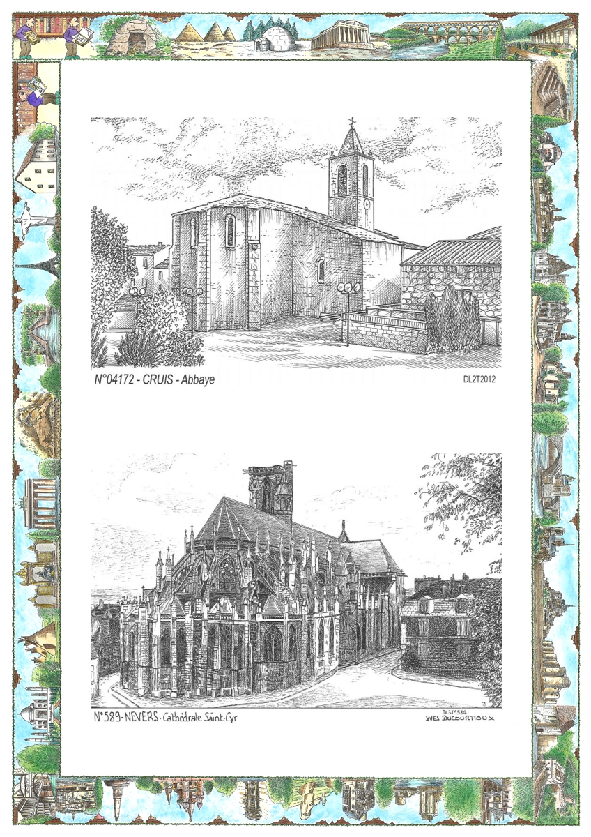 MONOCARTE N 04172-58009 - CRUIS - abbaye / NEVERS - cath�drale st cyr