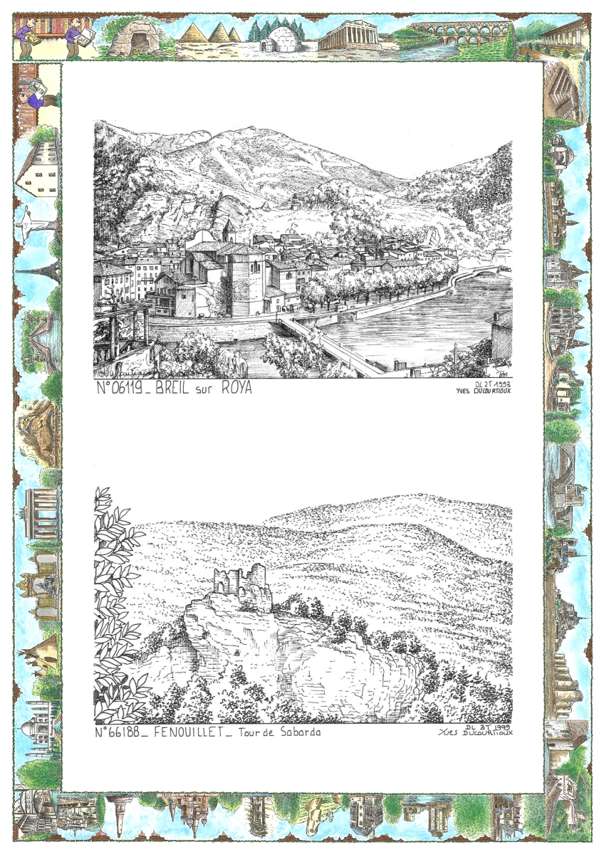 MONOCARTE N 06119-66188 - BREIL SUR ROYA - vue / FENOUILLET - tour de sabarda