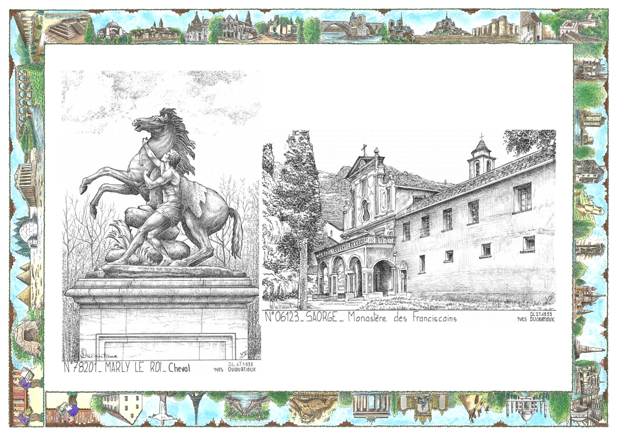 MONOCARTE N 06123-78201 - SAORGE - monast�re des franciscains / MARLY LE ROI - cheval