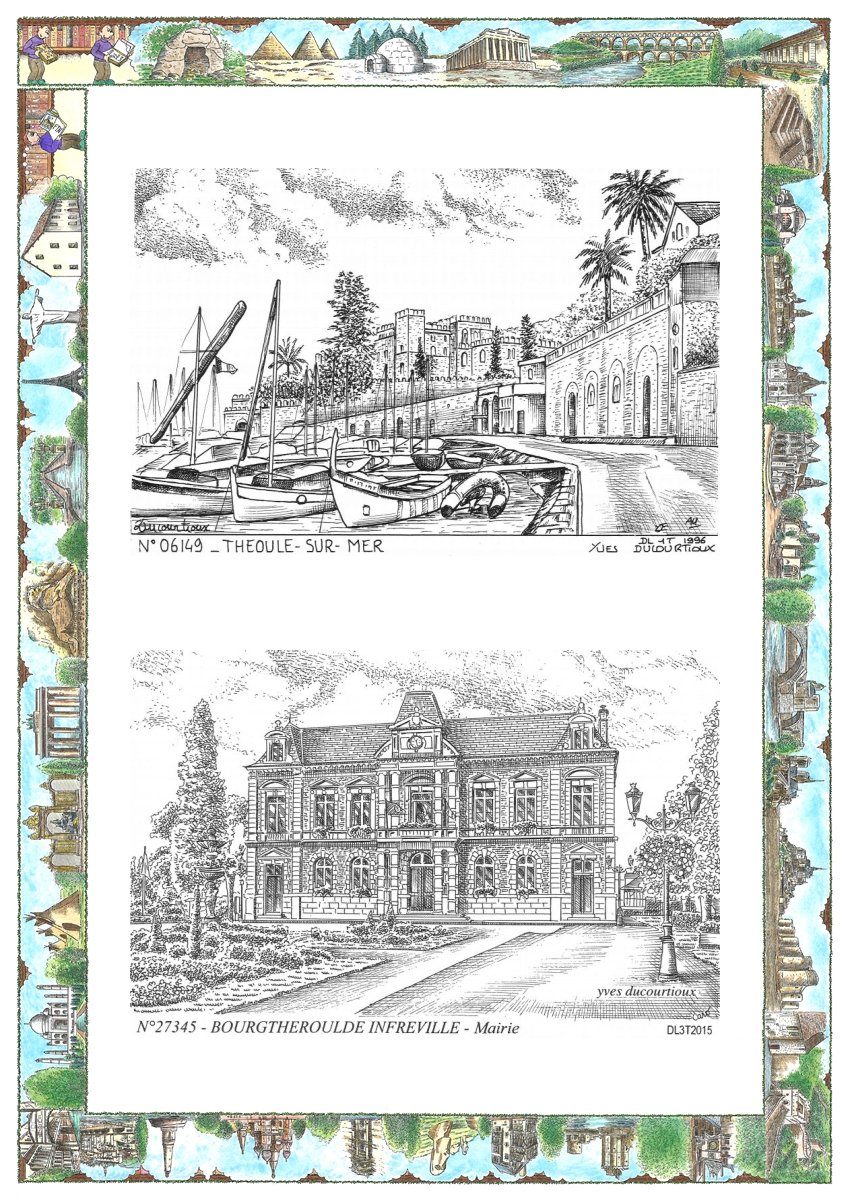 MONOCARTE N 06149-27345 - THEOULE SUR MER - vue / BOURGTHEROULDE INFREVILLE - mairie