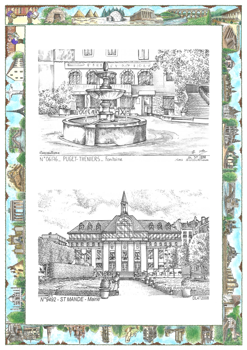 MONOCARTE N 06176-94092 - PUGET THENIERS - fontaine / ST MANDE - mairie