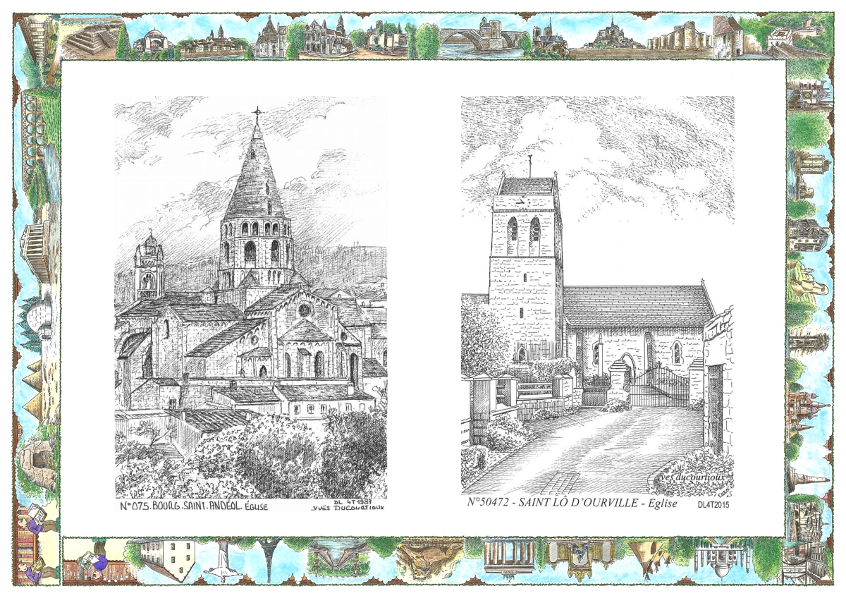 MONOCARTE N 07005-50472 - BOURG ST ANDEOL - �glise / ST LO D OURVILLE - �glise
