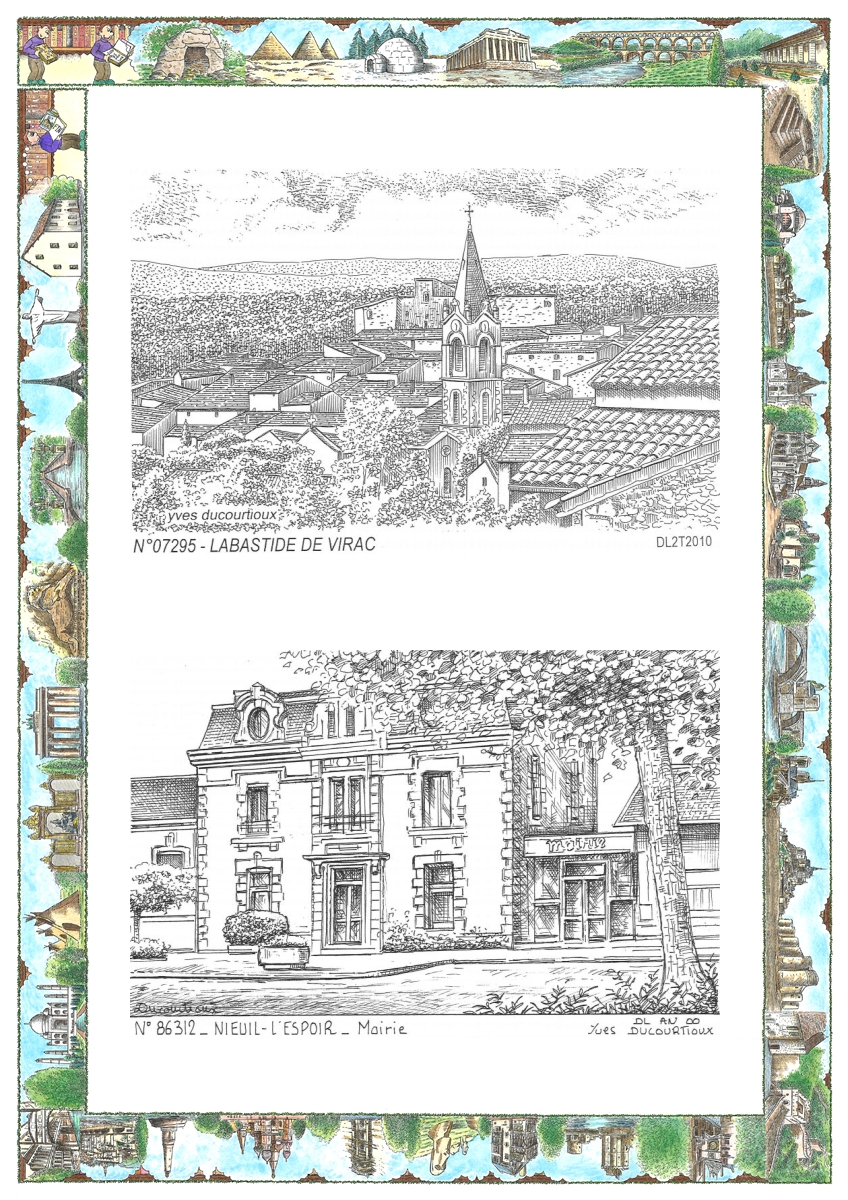 MONOCARTE N 07295-86312 - LABASTIDE DE VIRAC - vue / NIEUIL L ESPOIR - mairie