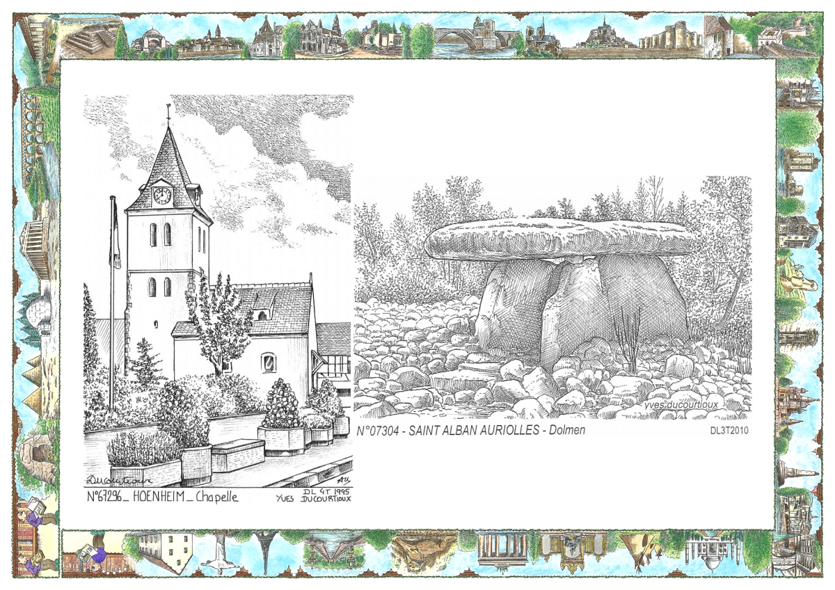 MONOCARTE N 07304-67296 - ST ALBAN AURIOLLES - dolmen / HOENHEIM - chapelle