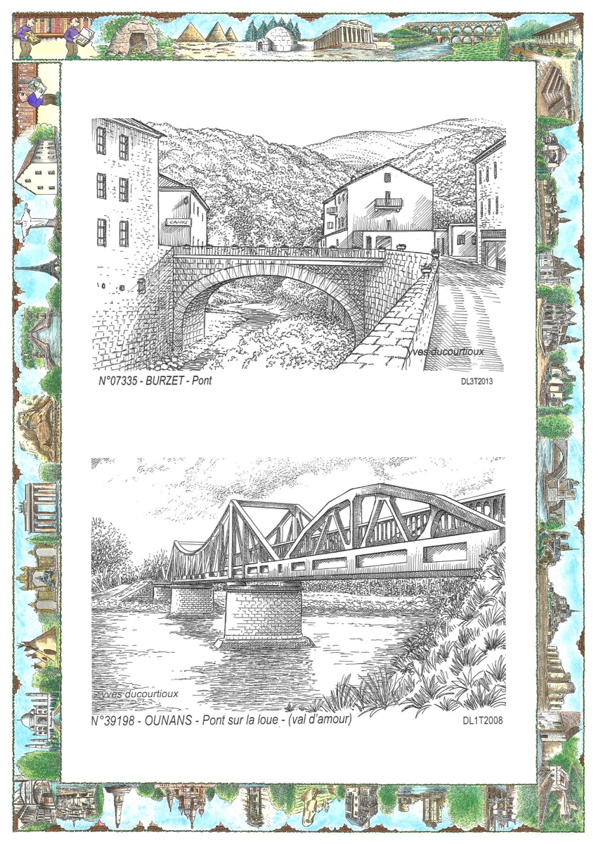MONOCARTE N 07335-39198 - BURZET - pont / OUNANS - pont sur la loue (val d amour)