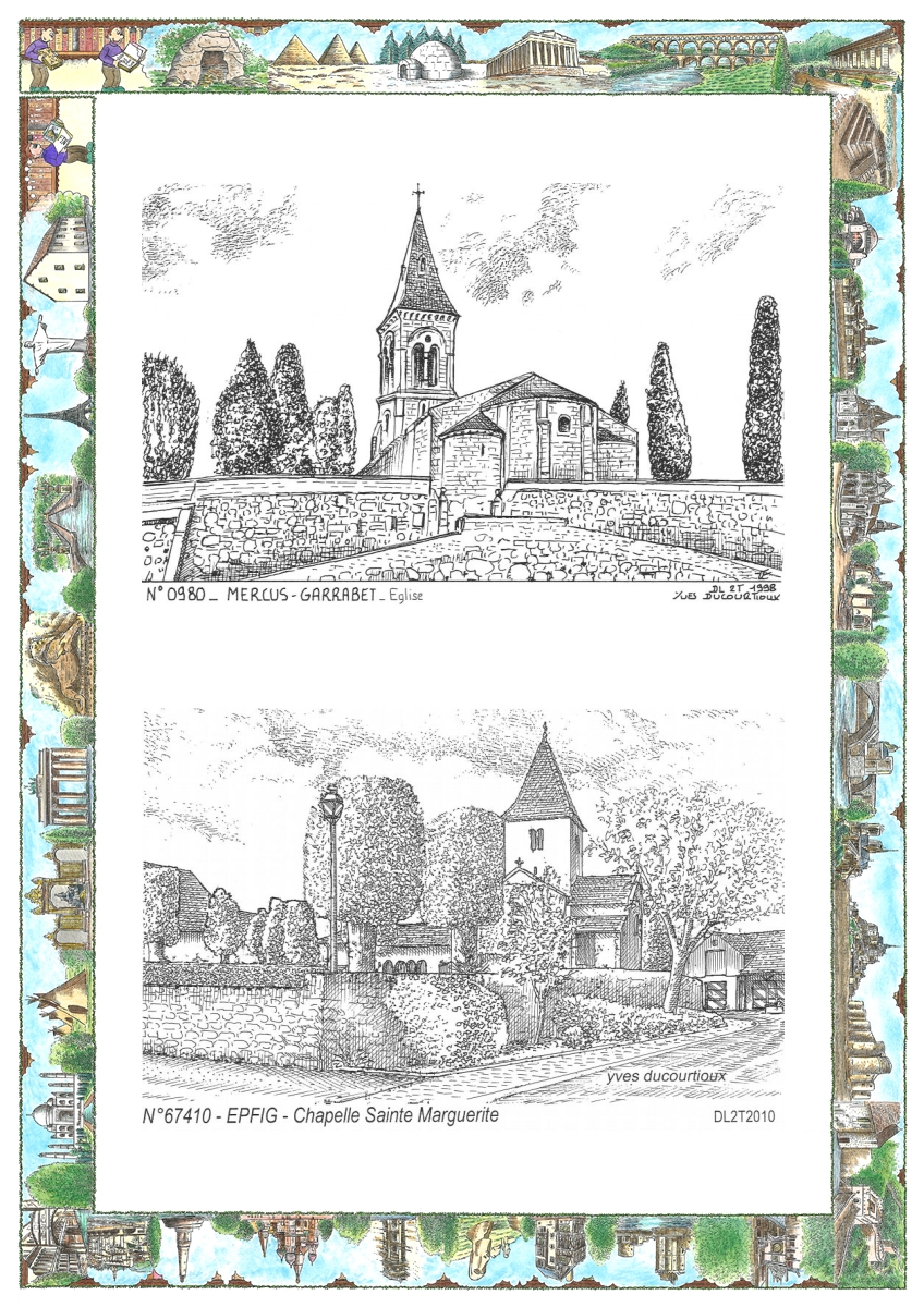 MONOCARTE N 09080-67410 - MERCUS GARRABET - �glise / EPFIG - chapelle ste marguerite