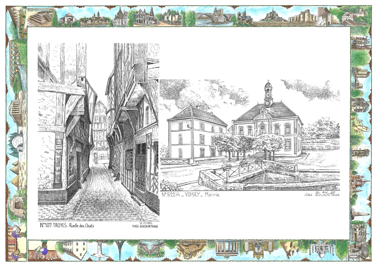 MONOCARTE N 10007-52214 - TROYES - ruelle des chats / VOISEY - mairie
