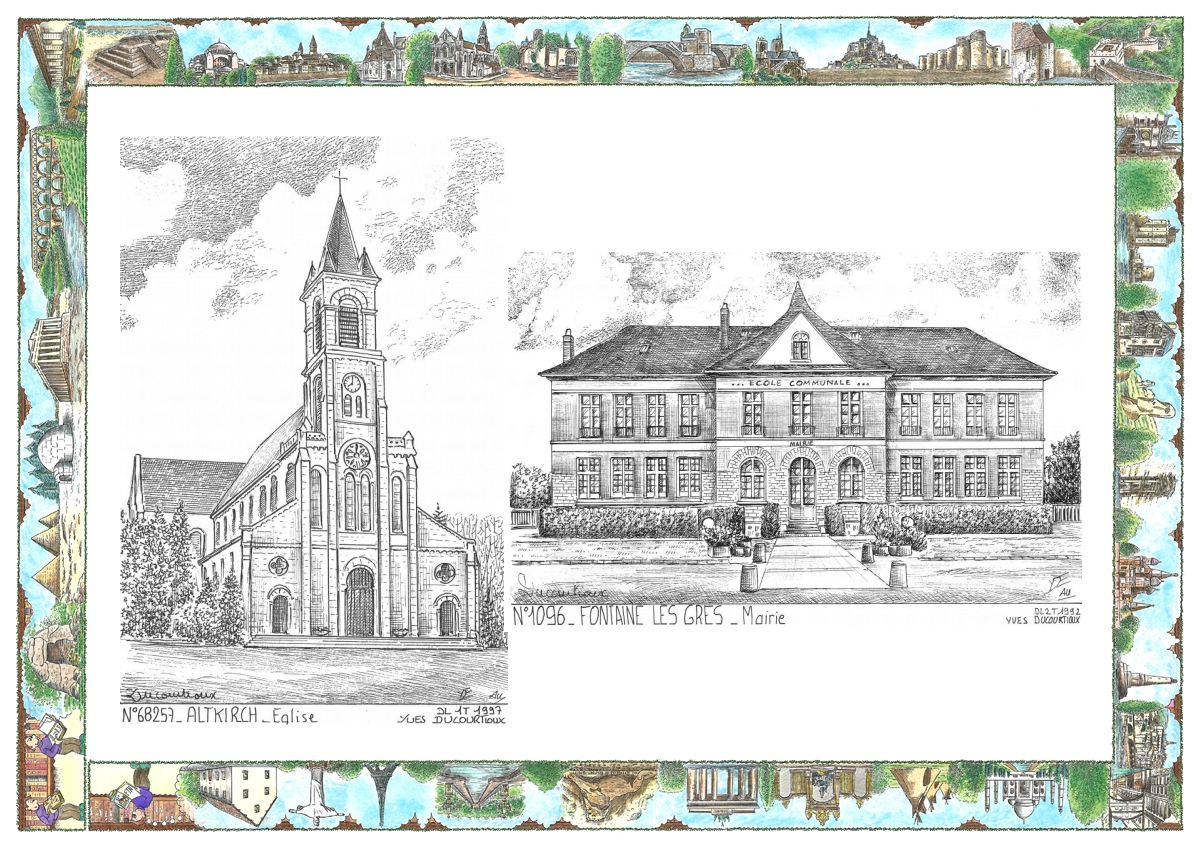 MONOCARTE N 10096-68257 - FONTAINE LES GRES - mairie / ALTKIRCH - �glise