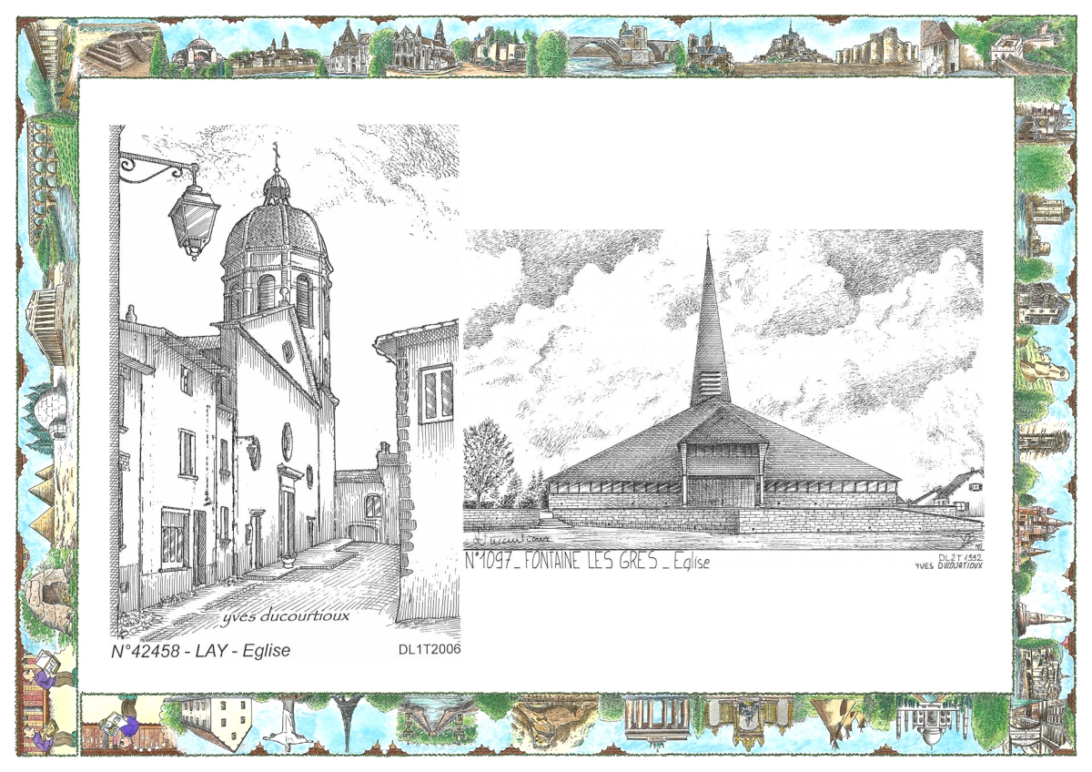 MONOCARTE N 10097-42458 - FONTAINE LES GRES - �glise / LAY - �glise