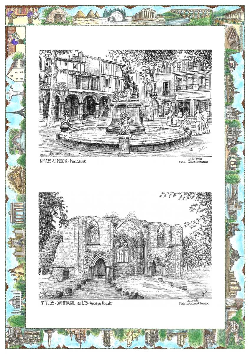 MONOCARTE N 11025-77059 - LIMOUX - fontaine / DAMMARIE LES LYS - abbaye royale