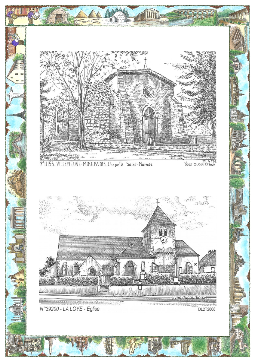 MONOCARTE N 11153-39200 - VILLENEUVE MINERVOIS - chapelle st mames / LA LOYE - �glise
