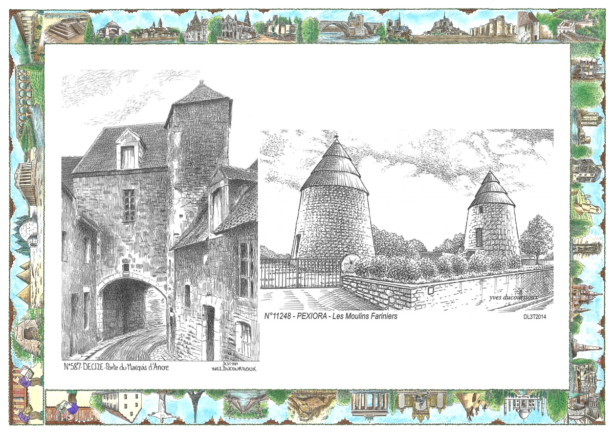 MONOCARTE N 11248-58007 - PEXIORA - les moulins fariniers / DECIZE - porte du marquis d ancre