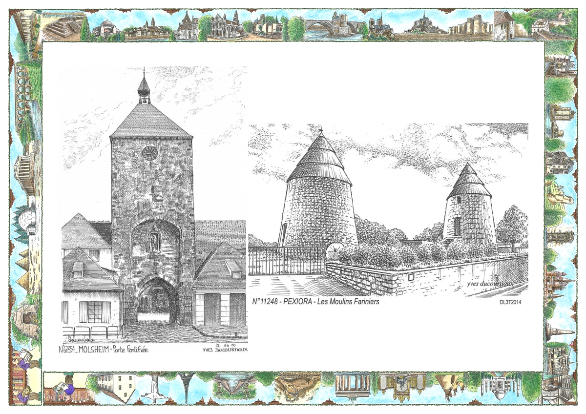 MONOCARTE N 11248-67354 - PEXIORA - les moulins fariniers / MOLSHEIM - porte fortifi�e