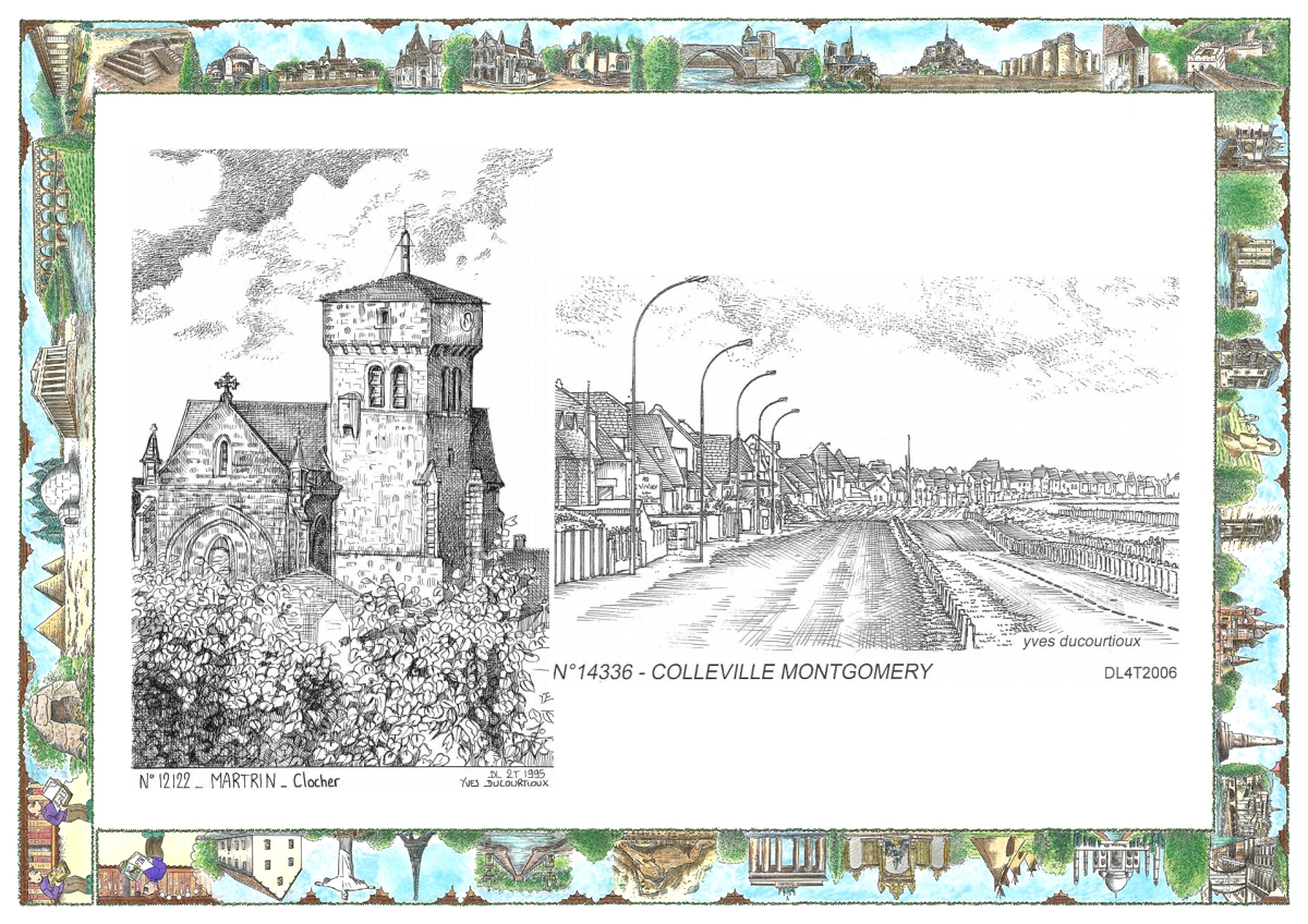 MONOCARTE N 12122-14336 - MARTRIN - clocher / COLLEVILLE MONTGOMERY - vue
