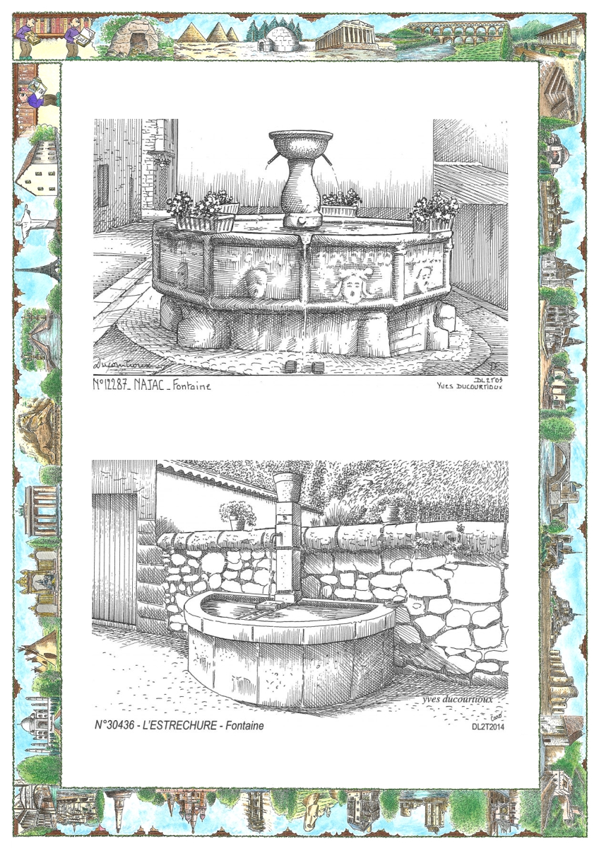MONOCARTE N 12287-30436 - NAJAC - fontaine / L ESTRECHURE - fontaine