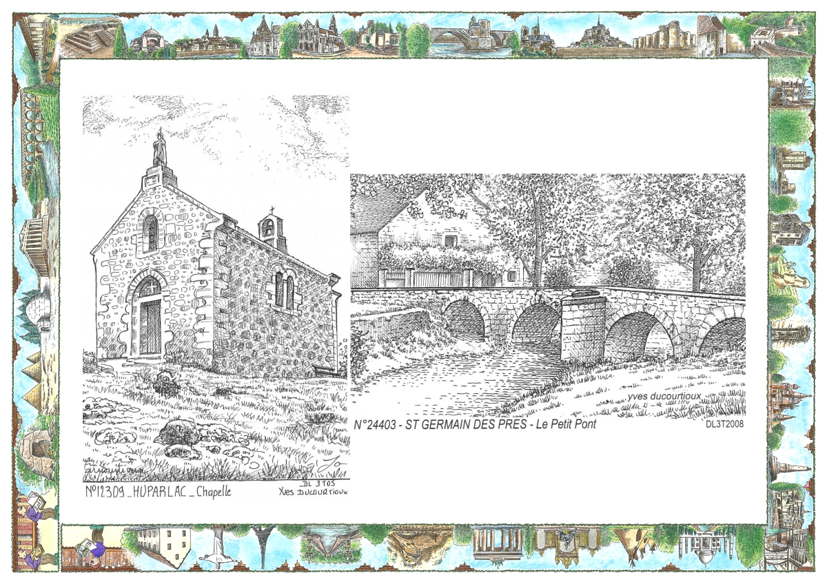 MONOCARTE N 12309-24403 - HUPARLAC - chapelle / ST GERMAIN DES PRES - le petit pont