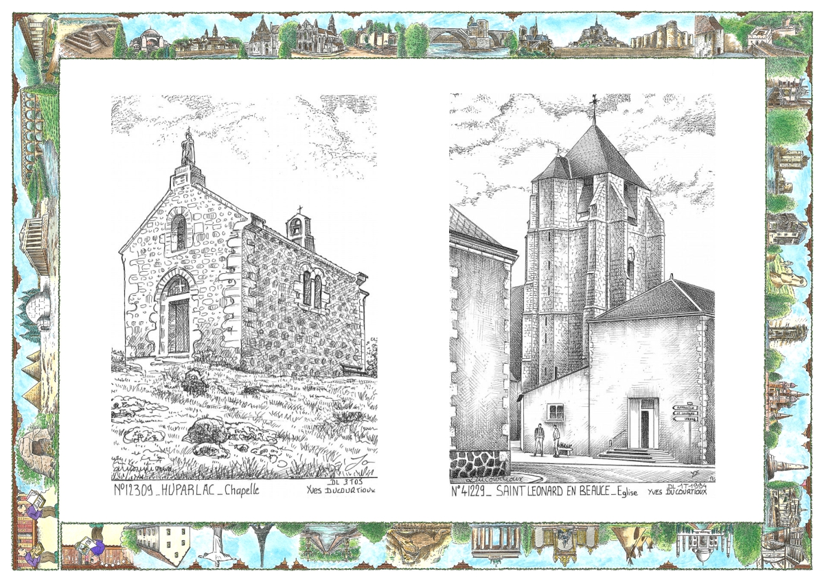 MONOCARTE N 12309-41229 - HUPARLAC - chapelle / ST LEONARD EN BEAUCE - �glise