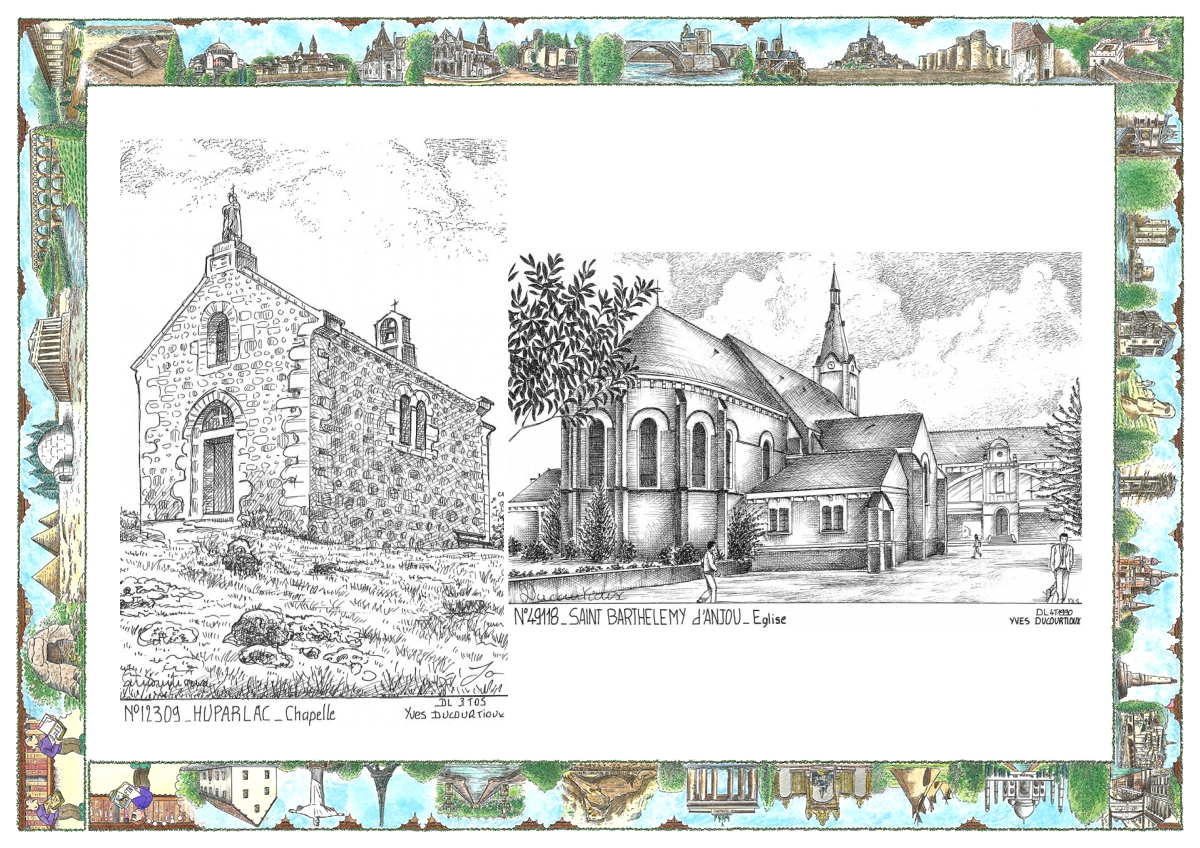 MONOCARTE N 12309-49118 - HUPARLAC - chapelle / ST BARTHELEMY D ANJOU - �glise