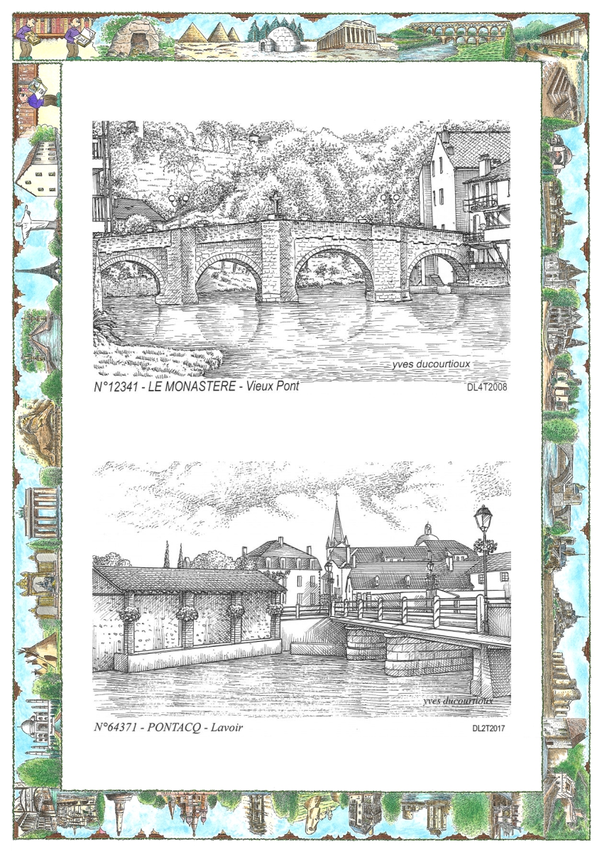 MONOCARTE N 12341-64371 - LE MONASTERE - vieux pont / PONTACQ - lavoir