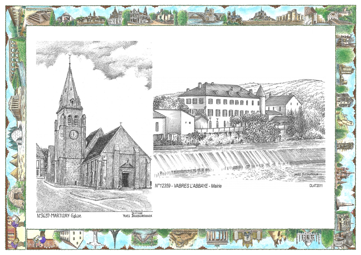 MONOCARTE N 12359-36037 - VABRES L ABBAYE - mairie / MARTIZAY - �glise