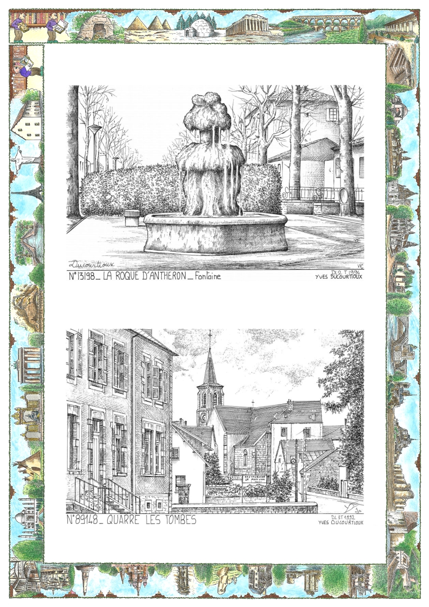 MONOCARTE N 13198-89148 - LA ROQUE D ANTHERON - fontaine / QUARRE LES TOMBES - vue
