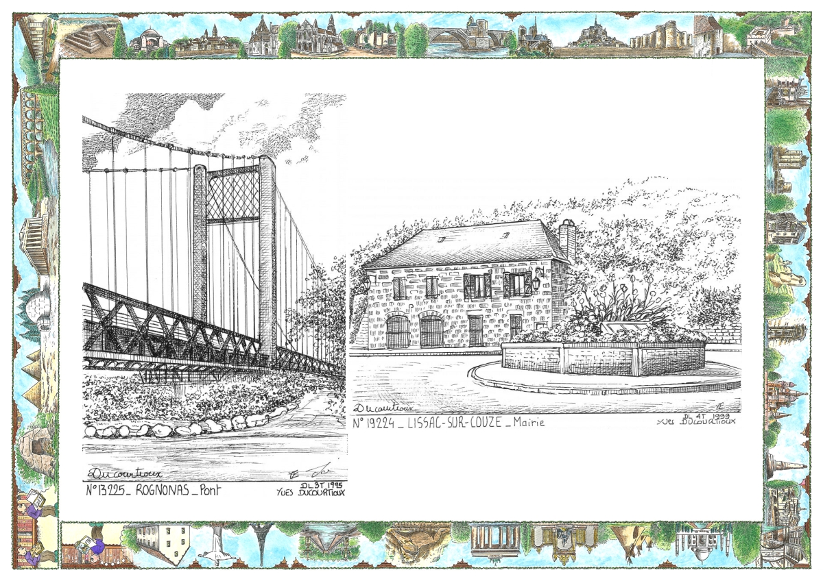 MONOCARTE N 13225-19224 - ROGNONAS - pont / LISSAC SUR COUZE - mairie