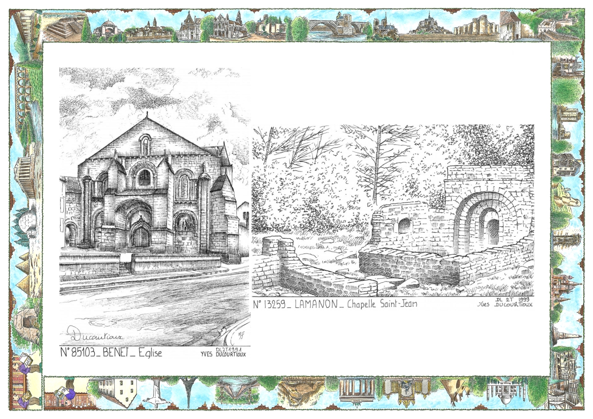 MONOCARTE N 13259-85103 - LAMANON - chapelle st jean / BENET - �glise