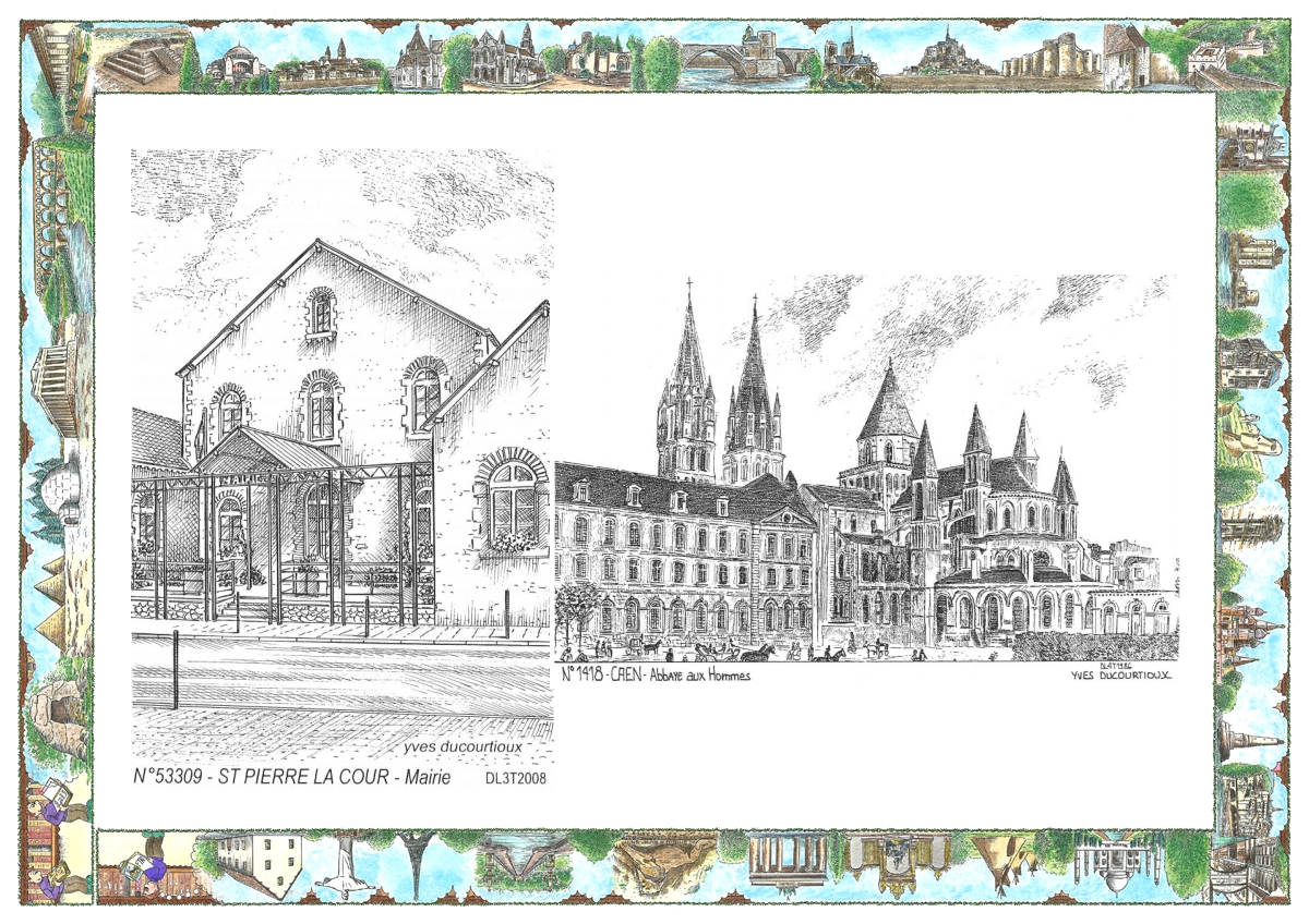 MONOCARTE N 14018-53309 - CAEN - abbaye aux hommes / ST PIERRE LA COUR - mairie