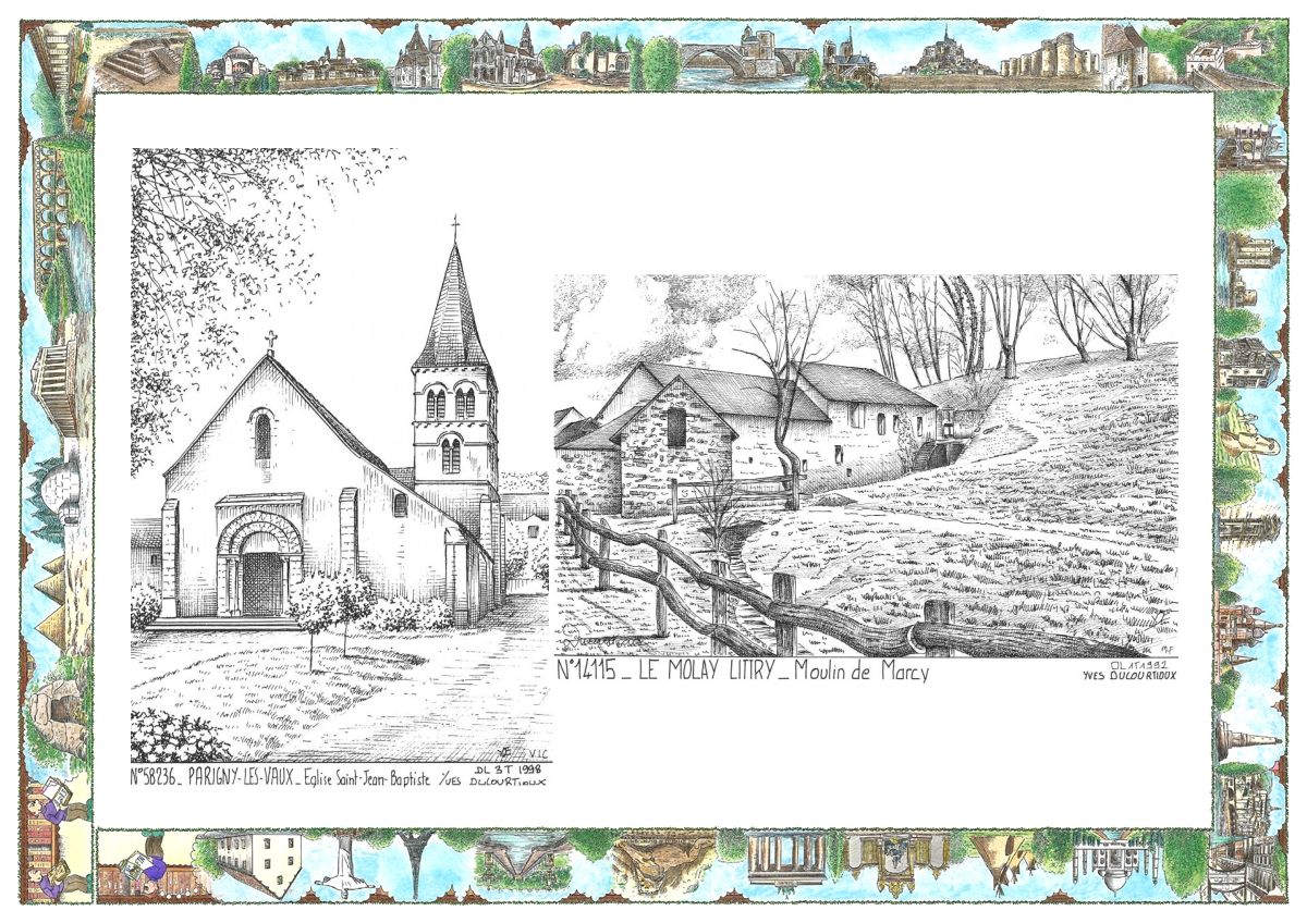 MONOCARTE N 14115-58236 - LE MOLAY LITTRY - moulin de marcy / PARIGNY LES VAUX - �glise st jean baptiste
