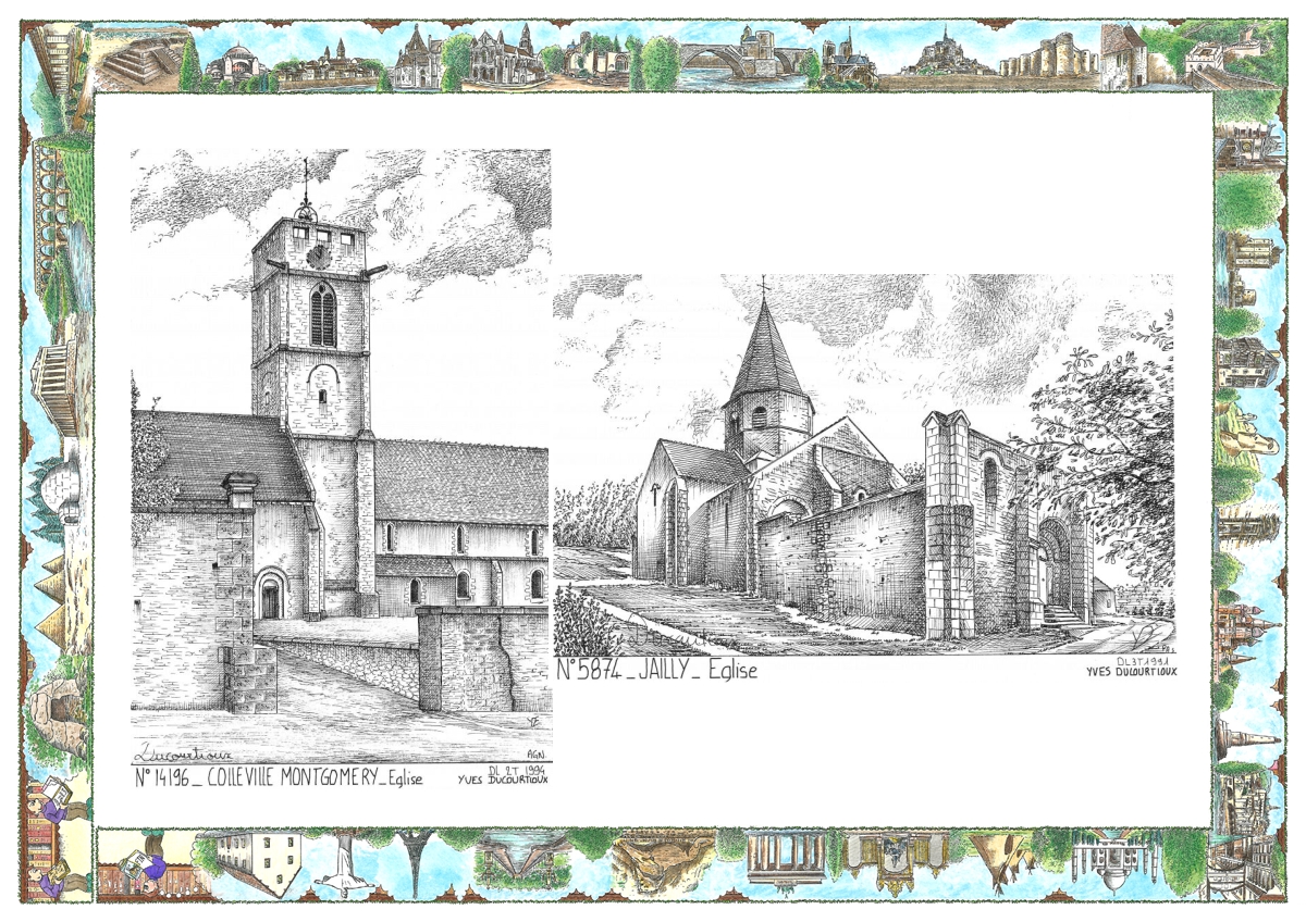 MONOCARTE N 14196-58074 - COLLEVILLE MONTGOMERY - �glise / JAILLY - �glise