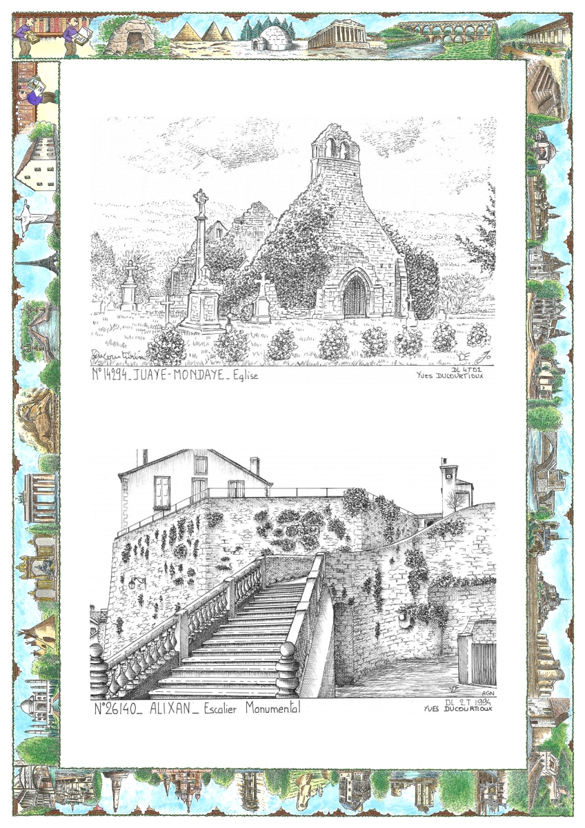 MONOCARTE N 14294-26140 - JUAYE MONDAYE - �glise / ALIXAN - escalier monumental