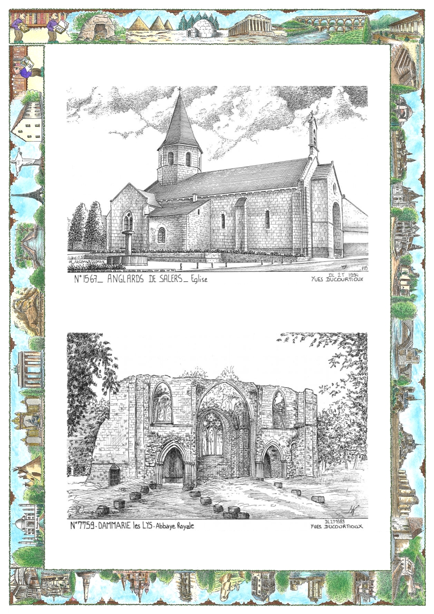 MONOCARTE N 15067-77059 - ANGLARDS DE SALERS - �glise / DAMMARIE LES LYS - abbaye royale