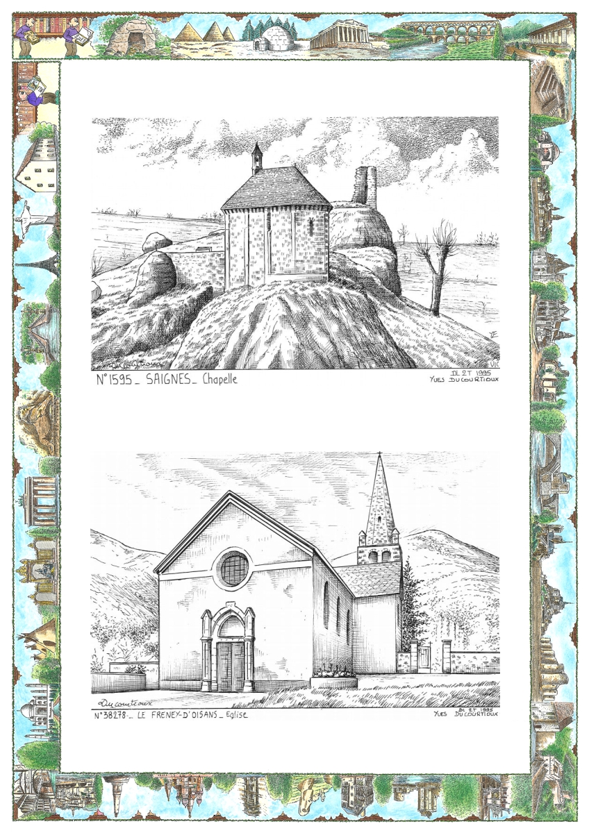 MONOCARTE N 15095-38278 - SAIGNES - chapelle / LE FRENEY D OISANS - �glise