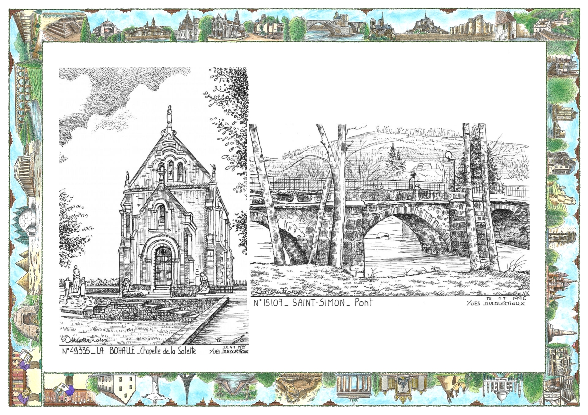 MONOCARTE N 15107-49335 - ST SIMON - pont / LA BOHALLE - chapelle de la salette