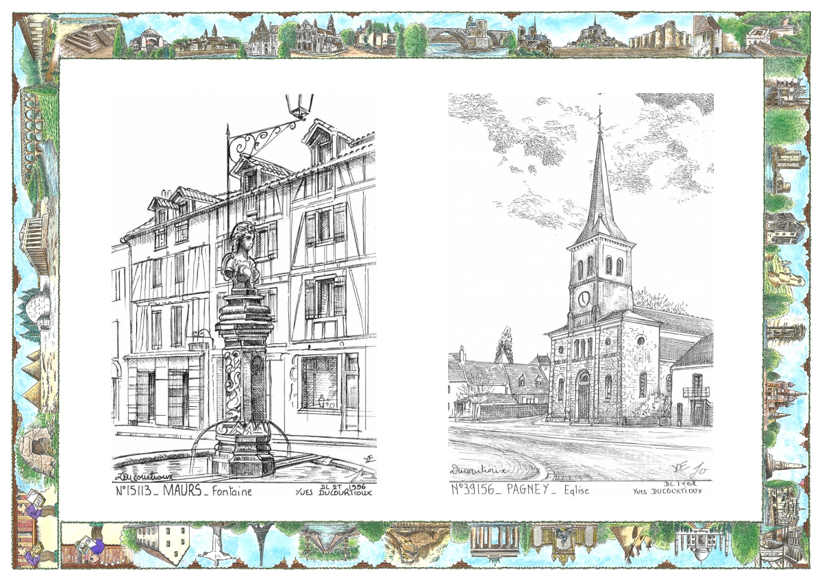 MONOCARTE N 15113-39156 - MAURS - fontaine / PAGNEY - �glise