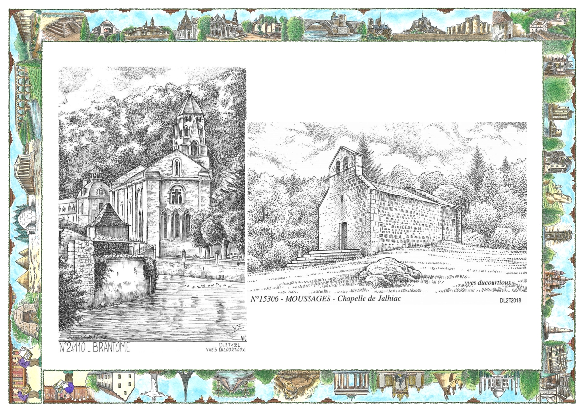 MONOCARTE N 15306-24110 - MOUSSAGES - chapelle de jalhiac / BRANTOME - vue