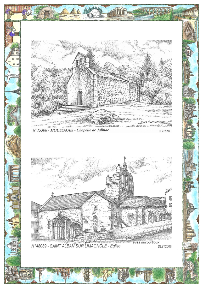 MONOCARTE N 15306-48089 - MOUSSAGES - chapelle de jalhiac / ST ALBAN SUR LIMAGNOLE - �glise