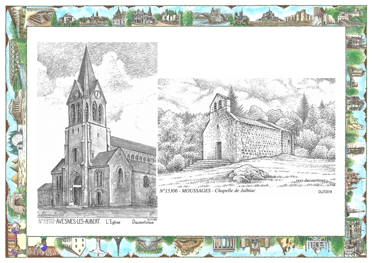 MONOCARTE N 15306-59110 - MOUSSAGES - chapelle de jalhiac / AVESNES LES AUBERT - �glise