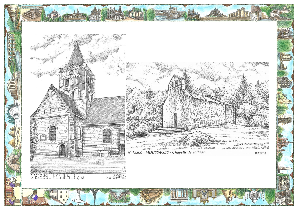 MONOCARTE N 15306-62339 - MOUSSAGES - chapelle de jalhiac / ECQUES - �glise